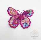 6" Satin Embroidery Watercolor Floral Butterfly Clip
