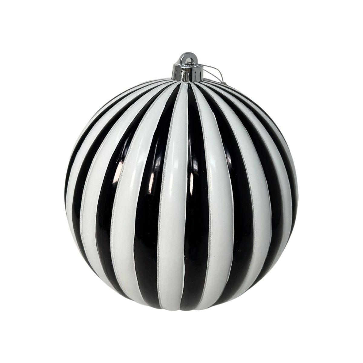 Shop For 6" Vertical Striped Ball Ornament: Black/White (Copy)