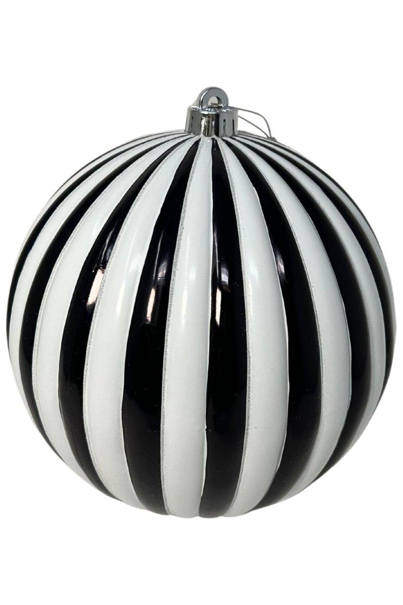 Shop For 6" Vertical Striped Ball Ornament: Black/White (Copy)