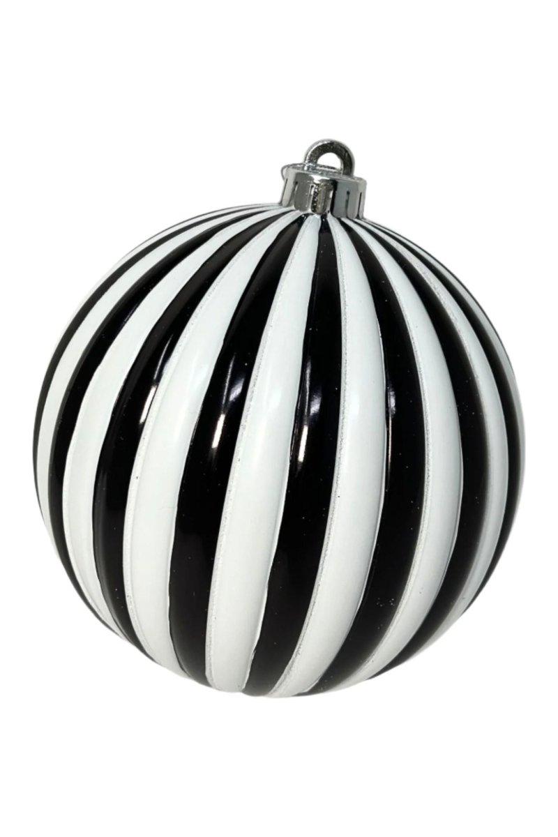 Shop For 6" Vertical Striped Ball Ornament: Black/White (Copy)