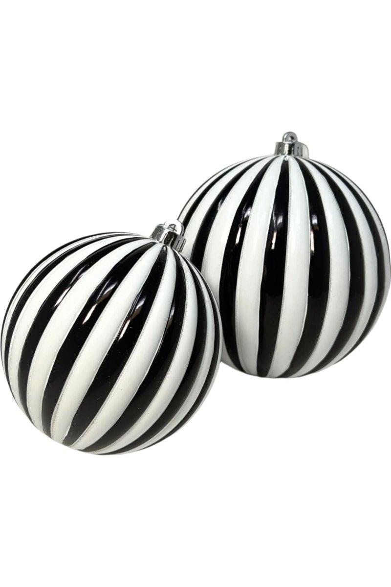 Shop For 6" Vertical Striped Ball Ornament: Black/White (Copy)