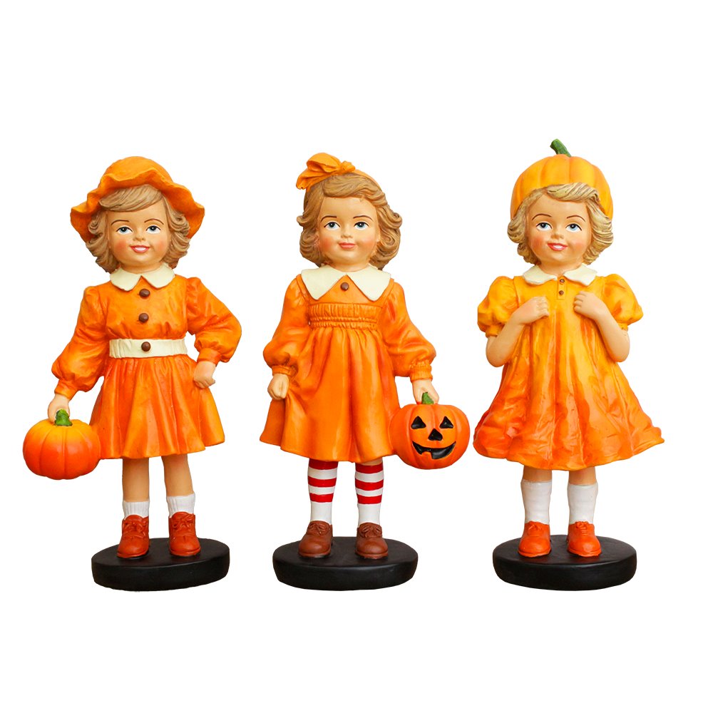 Shop For 6" Victorian Pumpkin Girl Trio (Set of 3)