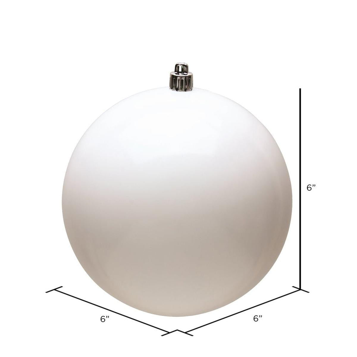Shop For 6" White Shiny Ball Christmas Ornaments