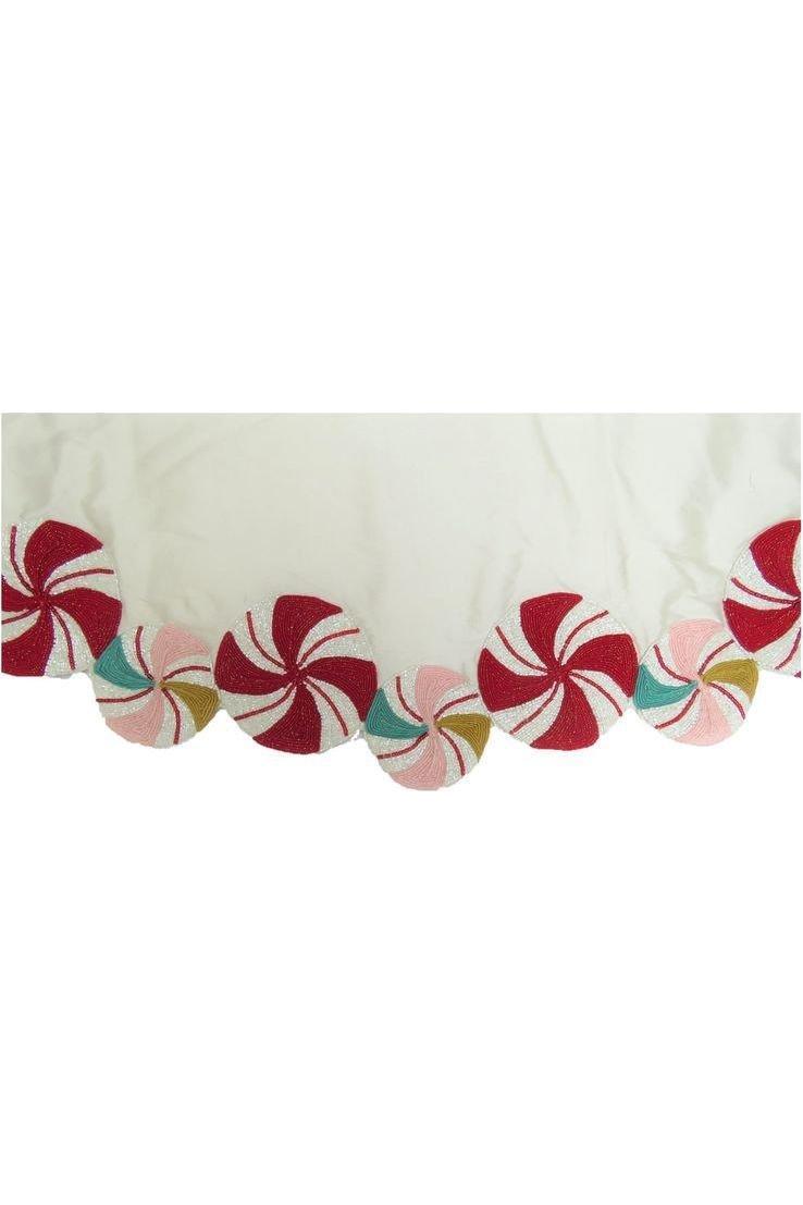 Shop For 60" Candy Swirl Hand Beaded Christmas Tree Skirt