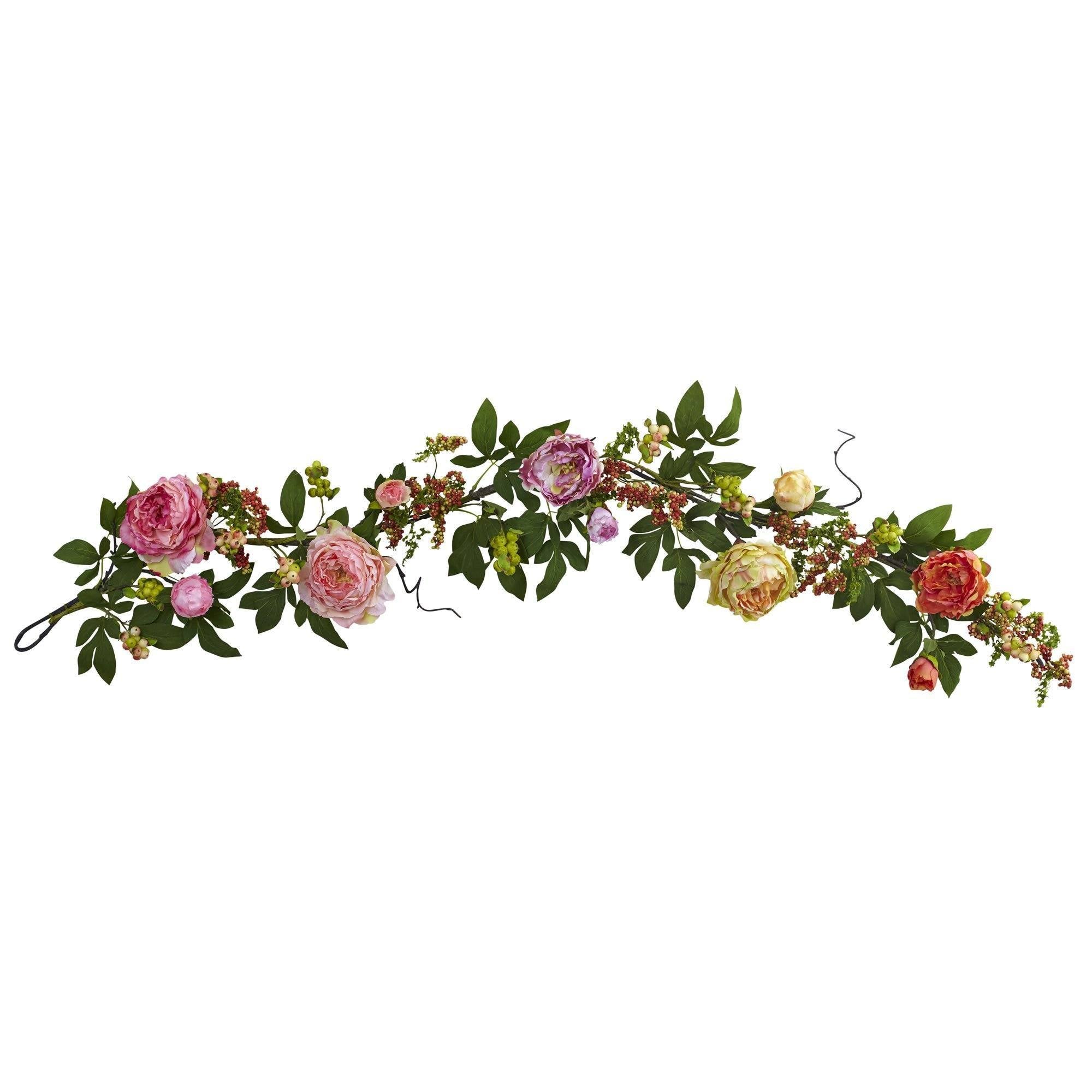 Shop For 60'' Mixed Peony & Berry Garland
