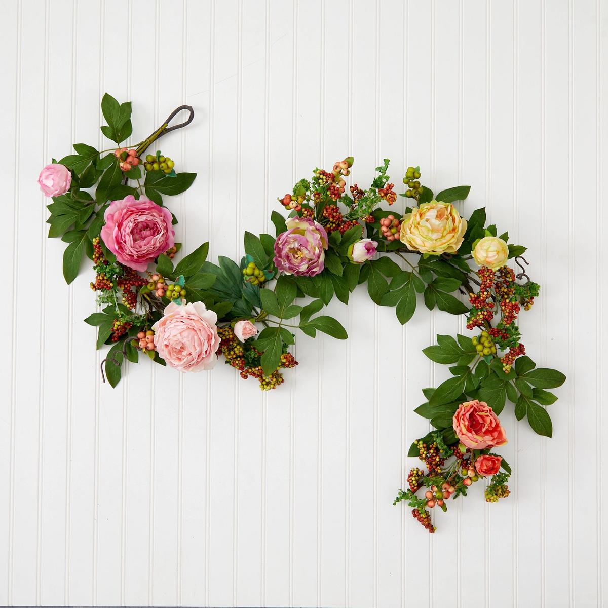 Shop For 60'' Mixed Peony & Berry Garland