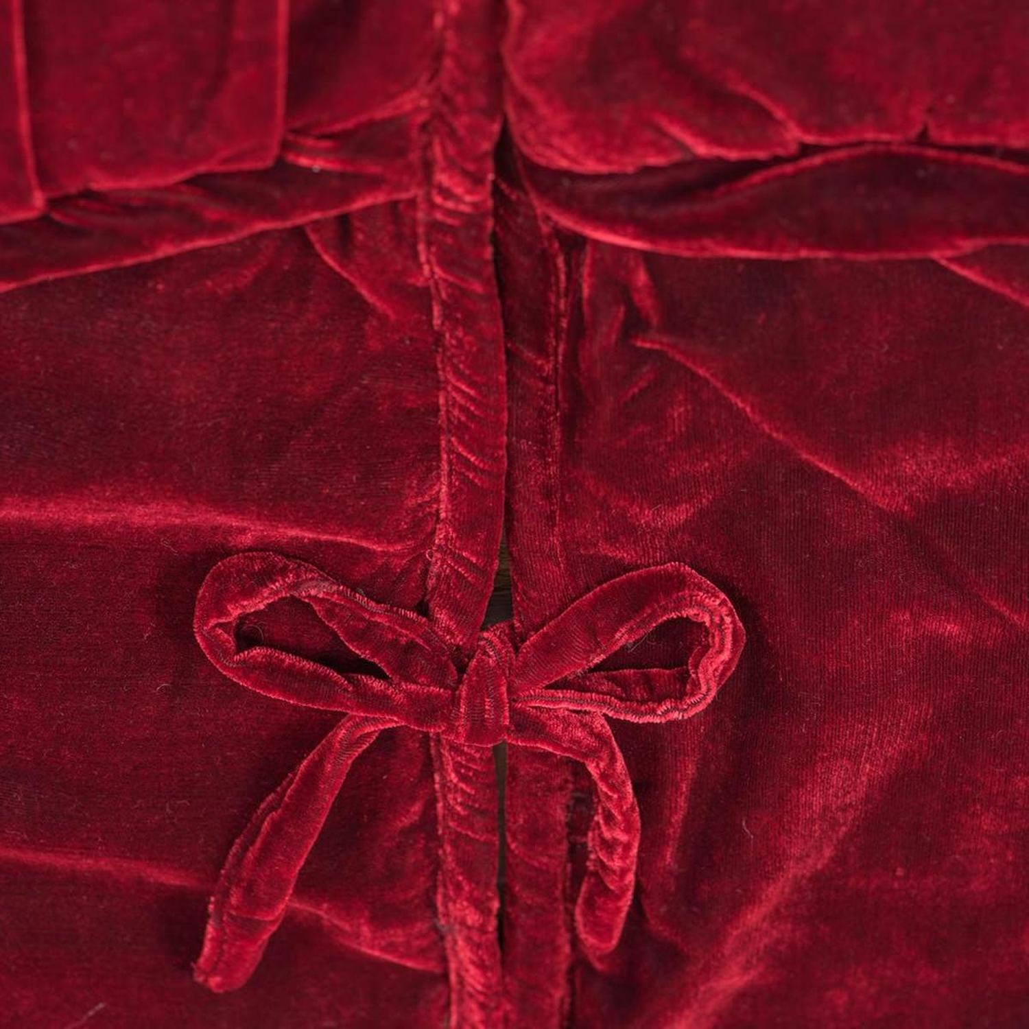 60in Plush Wine Velvet Christmas Tree Skirt