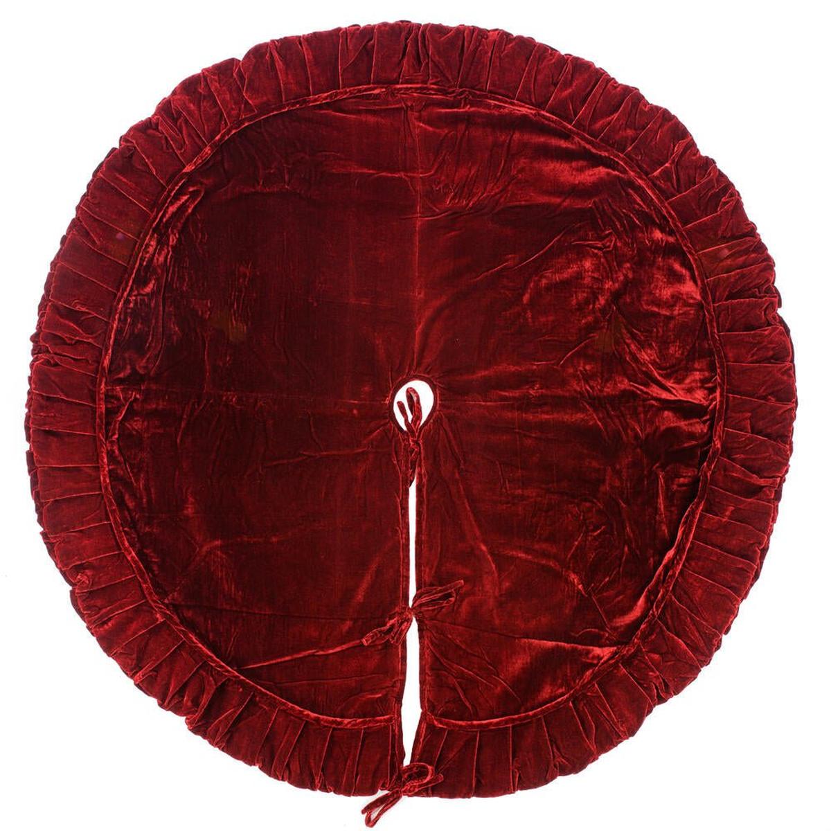 Shop For 60in Plush Wine Velvet Christmas Tree Skirt