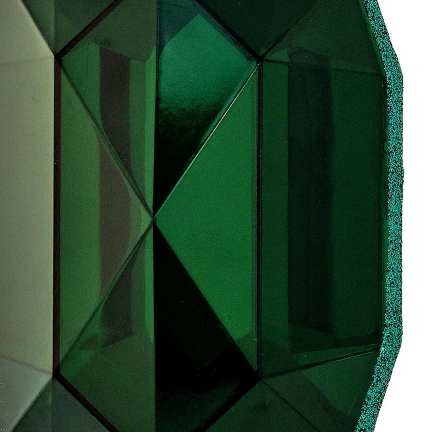 6.5" Acrylic Oval Jewel Ornament: Emerald Green