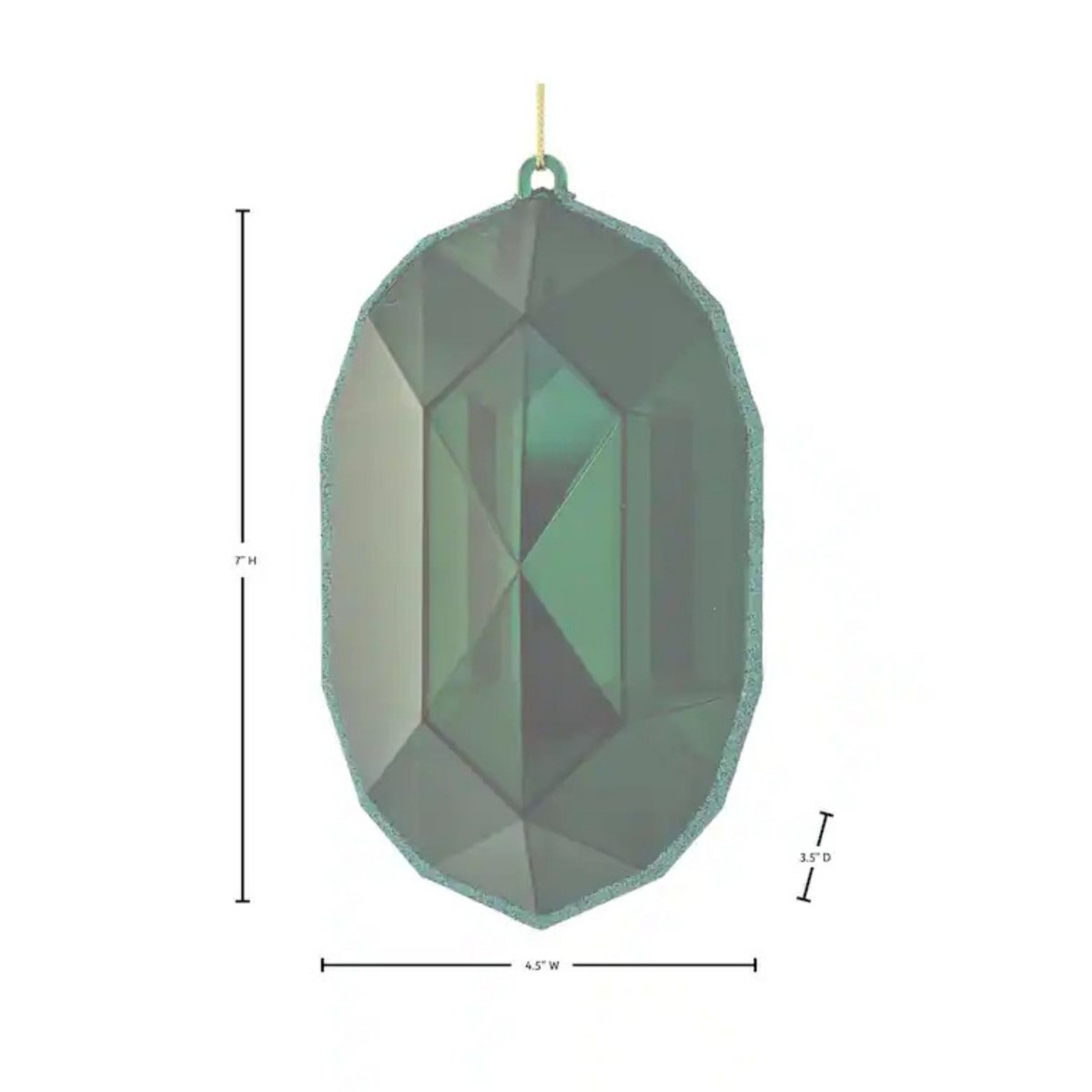 Shop For 6.5" Acrylic Oval Jewel Ornament: Emerald Green
