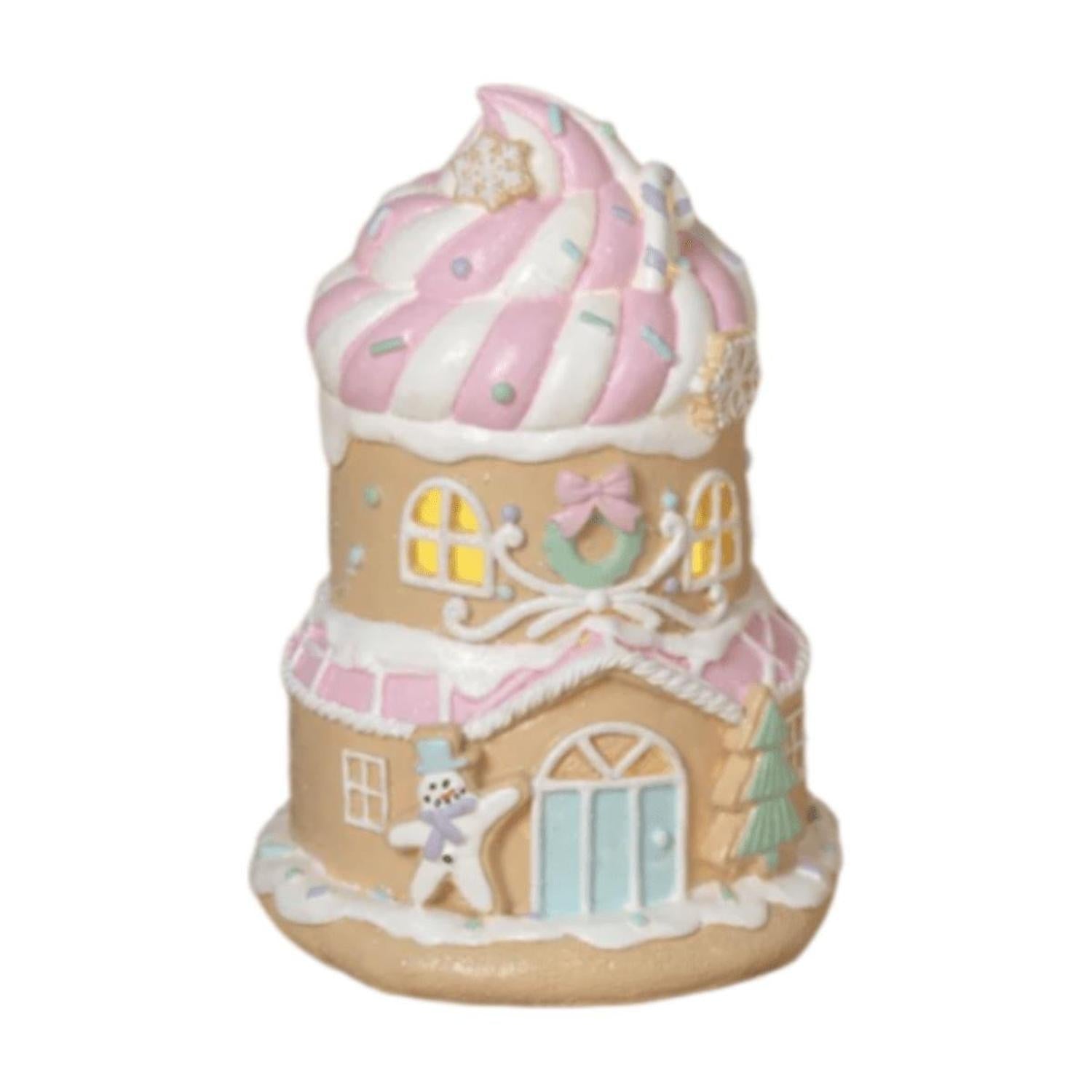 6.5" Lighted Resin Holiday Ice Cream House