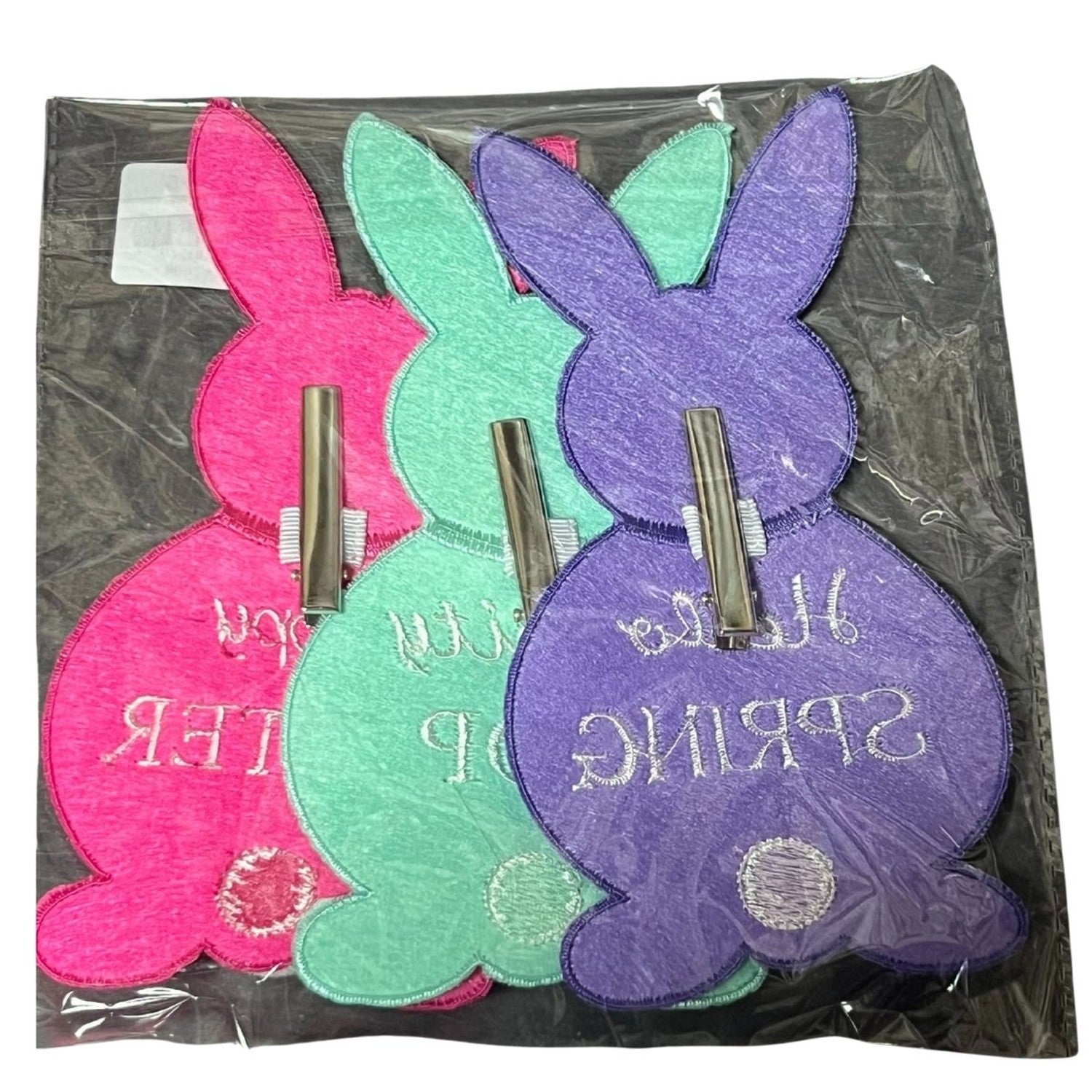Shop For 6.5in Felt Embroidery Easter Rabbit Clips (Set of 3)