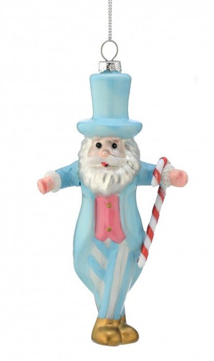 Shop For 6.5in Ice Blue Peppermint Santa Ornament