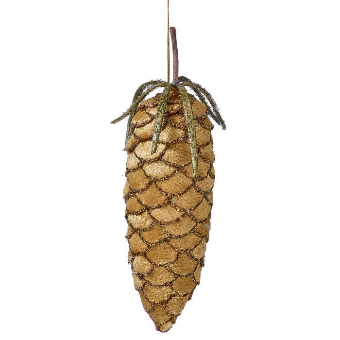 Shop For 6.5in Velvet Pine Cone Ornament: Copper