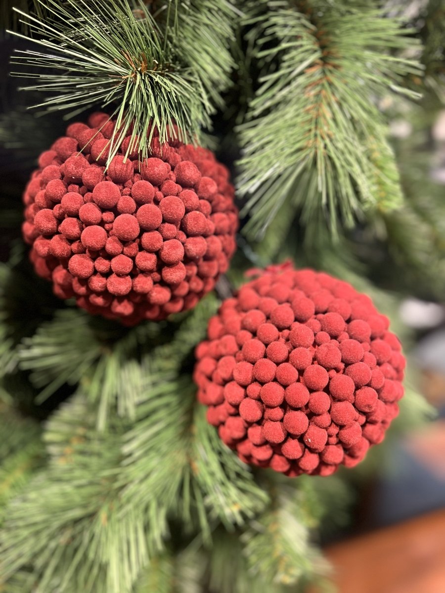 Shop For 6in Burgundy Multi Size Pompom Ball Ornament