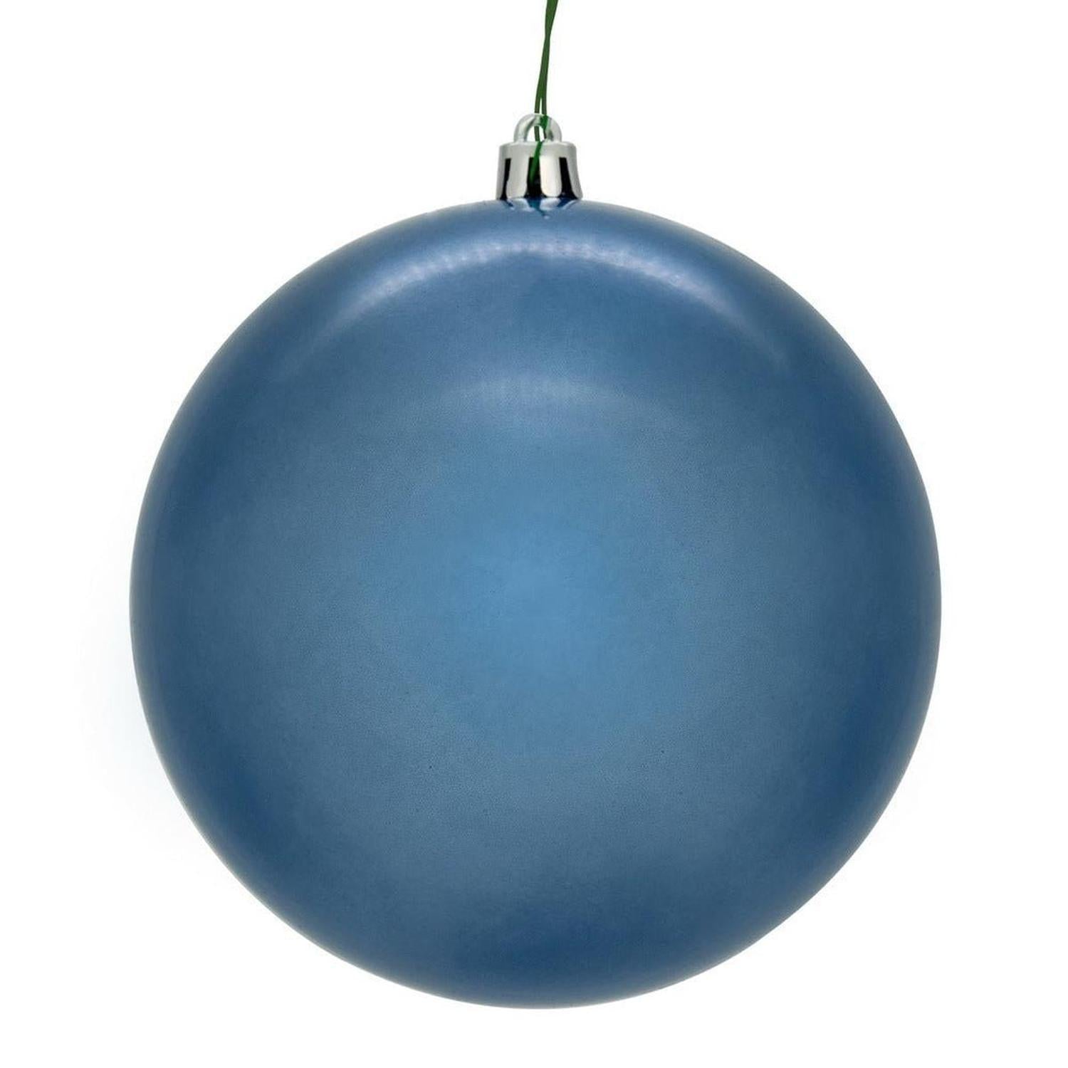 6in Denim Blue Pearl Ball Ornament (4 pack)
