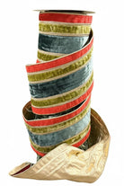 Shop For 6in JME Velvet Stripe Metallic Dupion Ribbon: Red/Green/Apple (10 Yards)