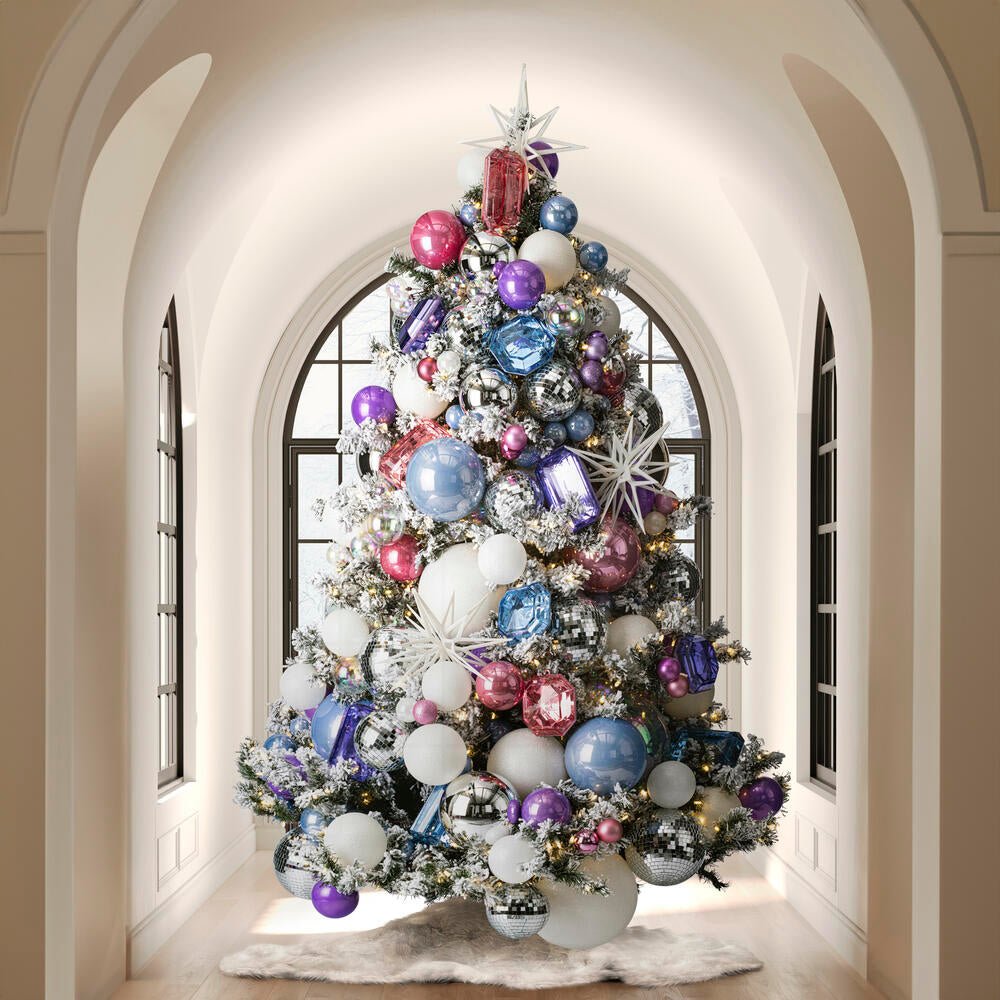 Shop For 6in Lavender Pearl UV Drilled Ball Ornament (4 pack)