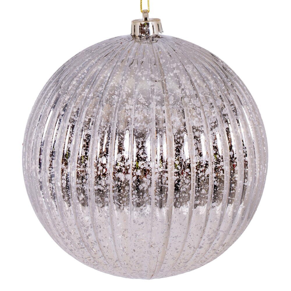 Shop For 6in Oat Shiny Lined Mercury Ball Ornament (4 pack)