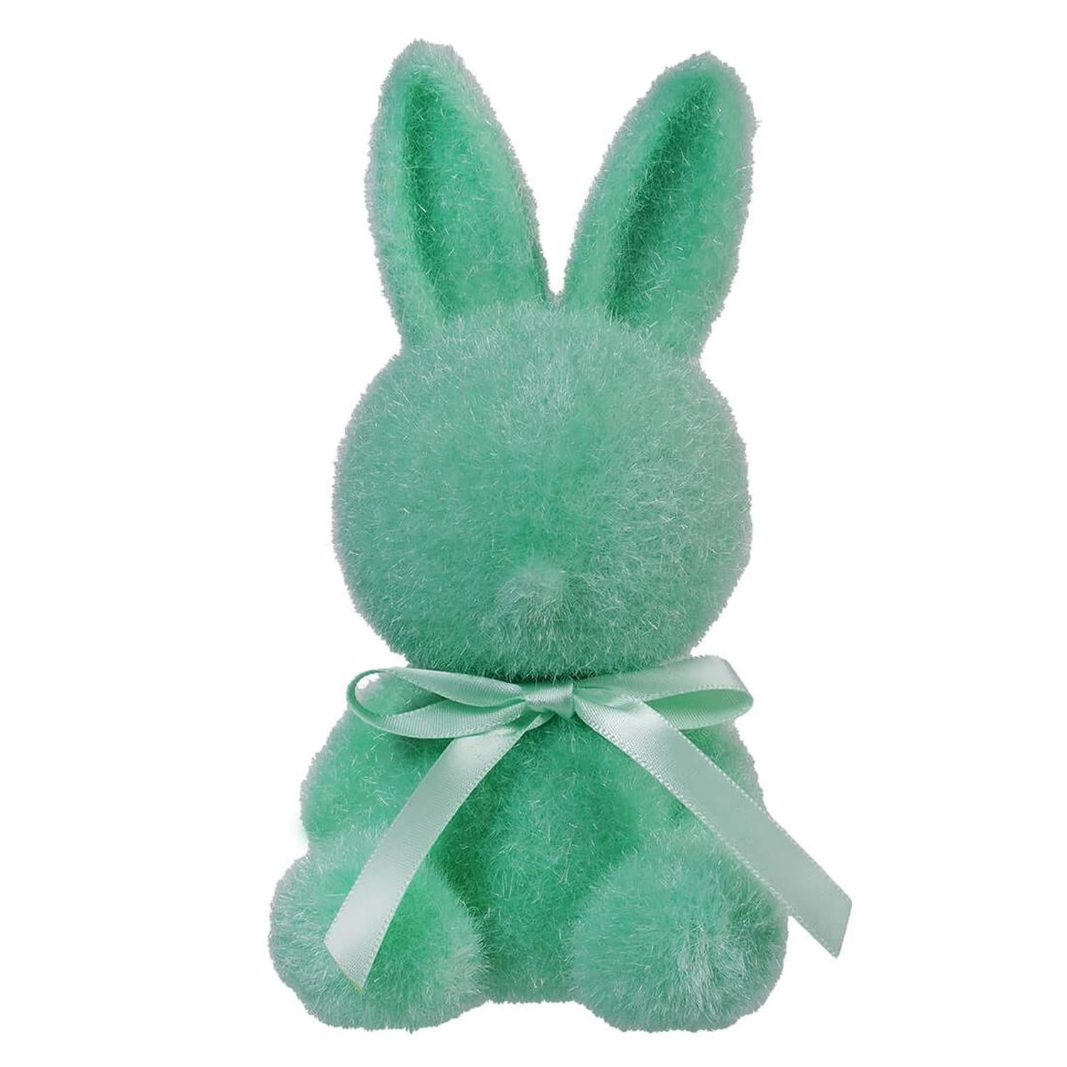 7" Flocked Sitting Bunny (Assorted Colors)