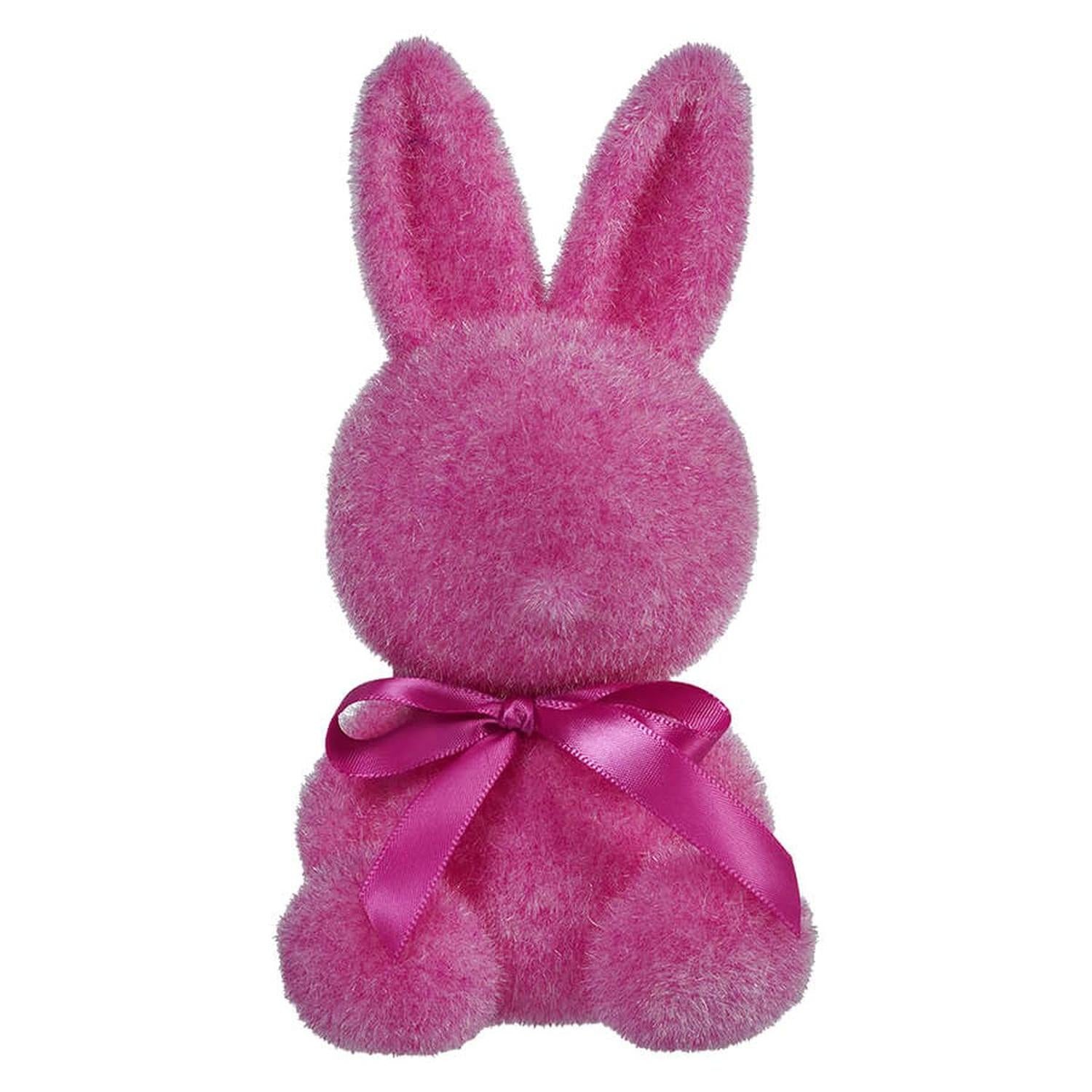 7" Flocked Sitting Bunny (Assorted Colors)