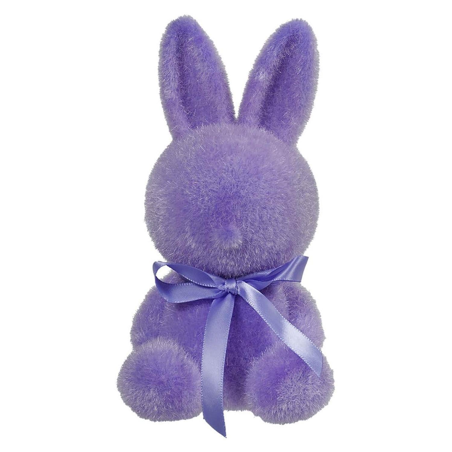 7" Flocked Sitting Bunny (Assorted Colors)