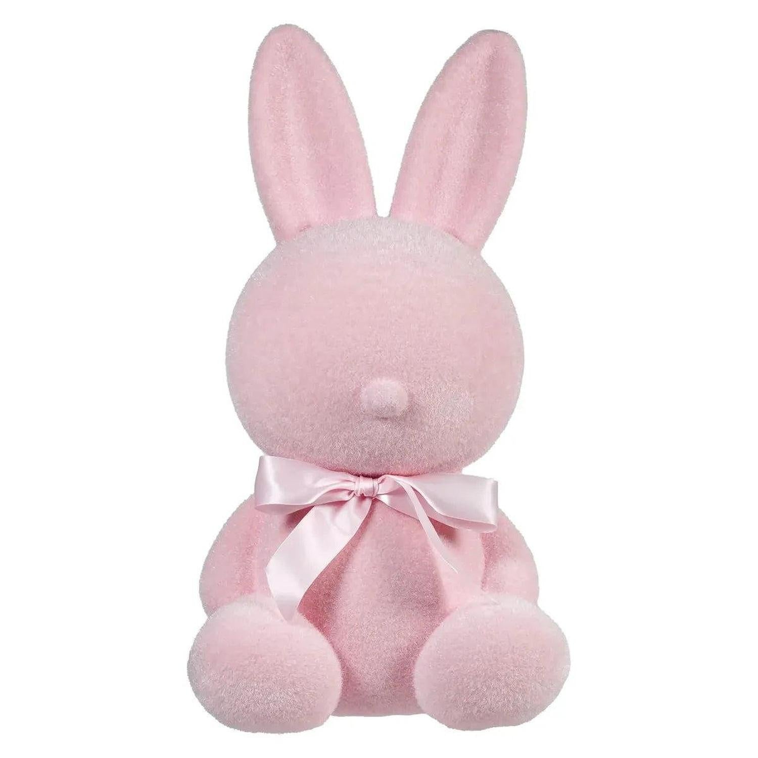 7" Flocked Sitting Bunny (Assorted Colors)