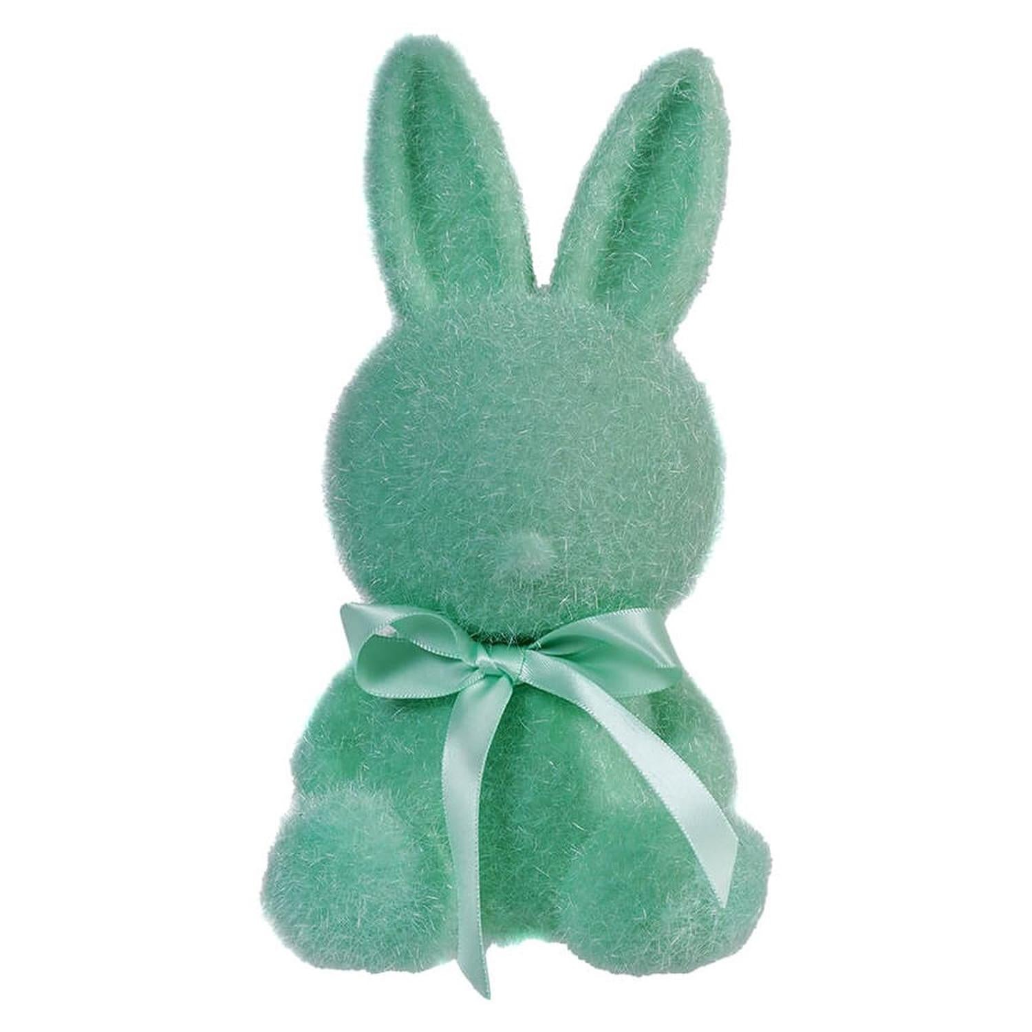 7" Flocked Sitting Bunny (Assorted Colors)