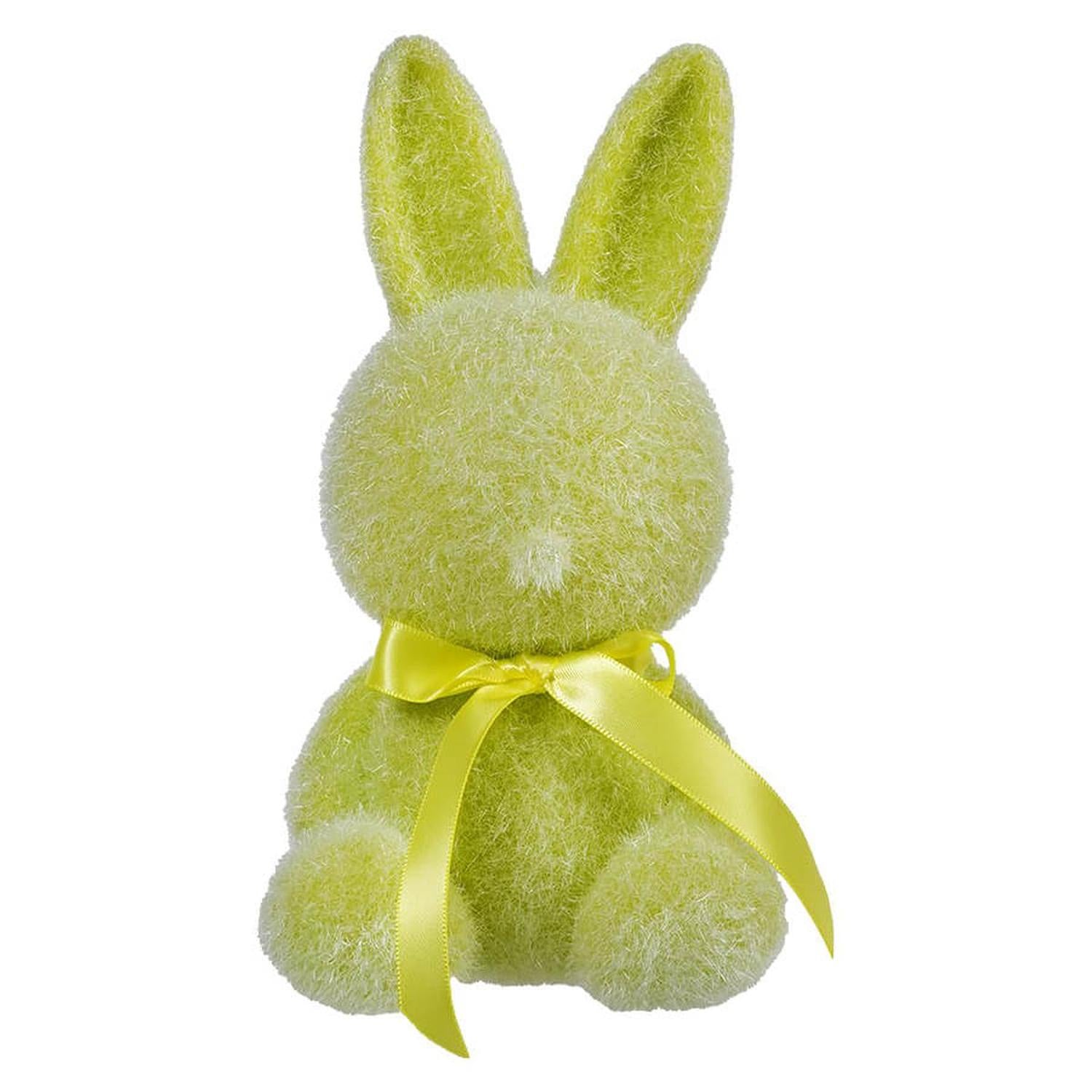 7" Flocked Sitting Bunny (Assorted Colors)