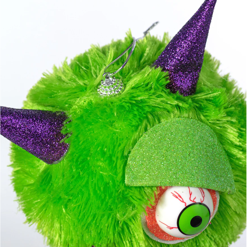 Shop For 7" Furry Monster Ornament: Green