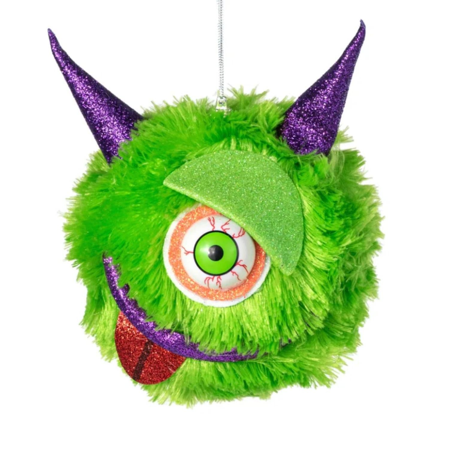 Shop For 7" Furry Monster Ornament: Green