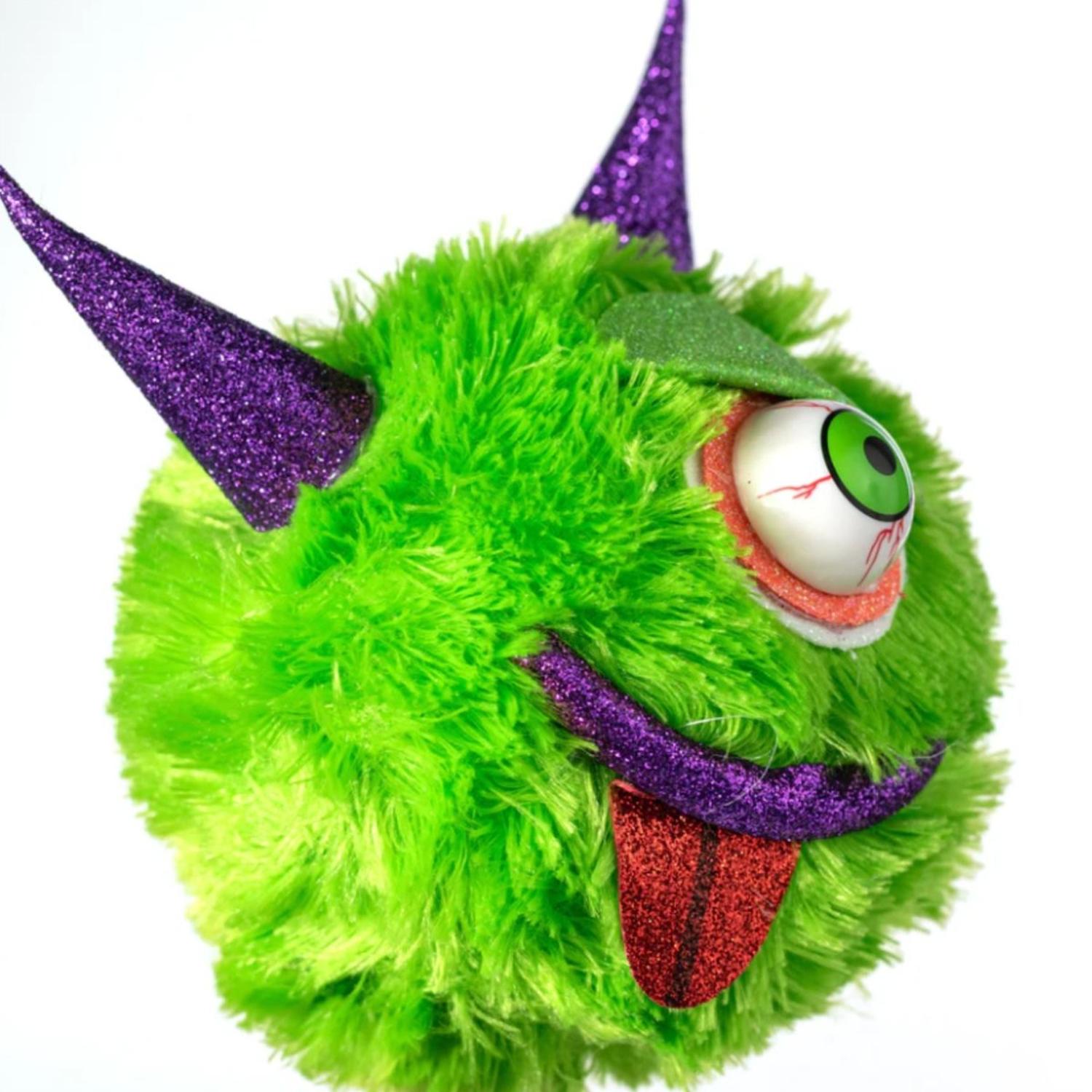 7" Furry Monster Ornament: Green