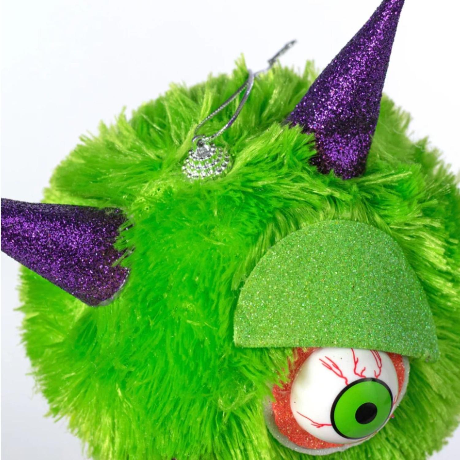 Shop For 7" Furry Monster Ornament: Green