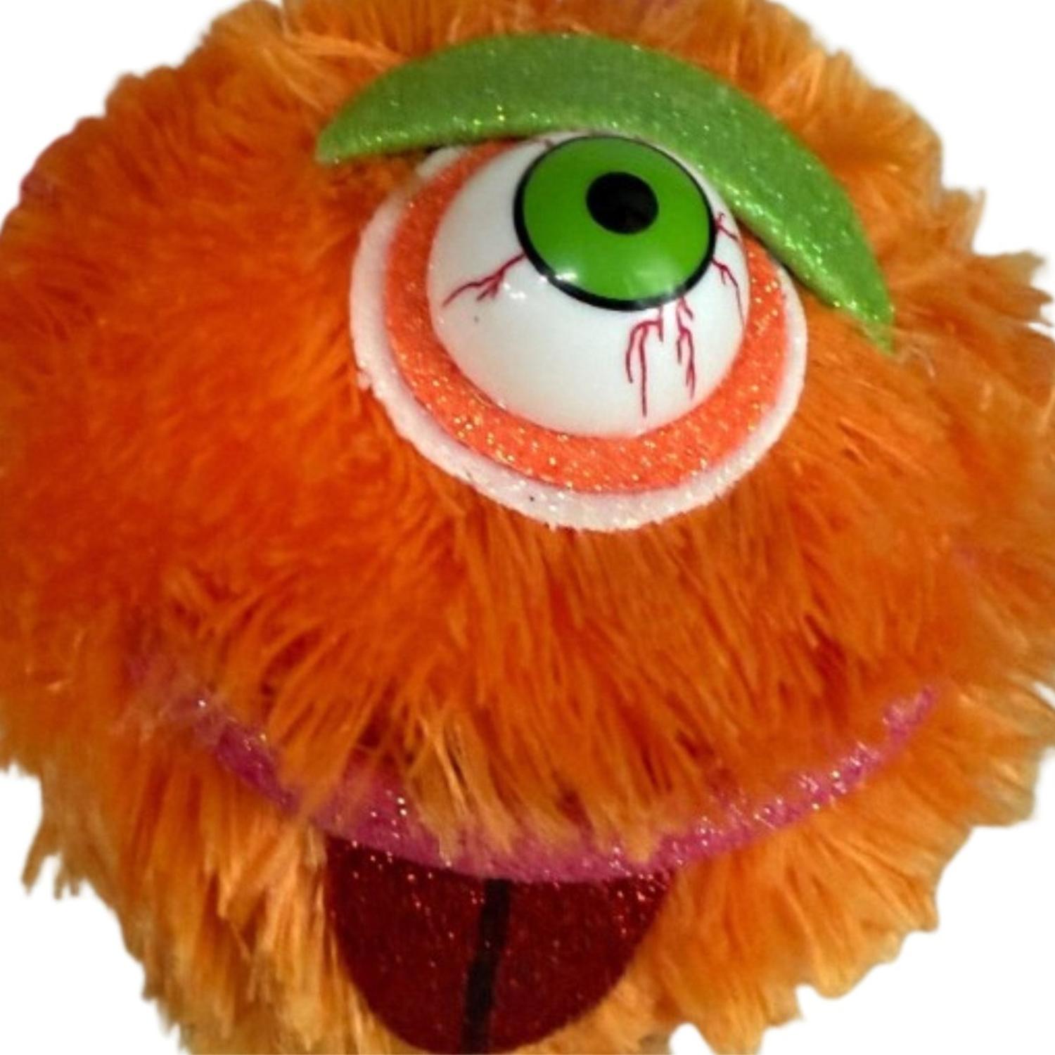 7" Furry Monster Ornament: Orange