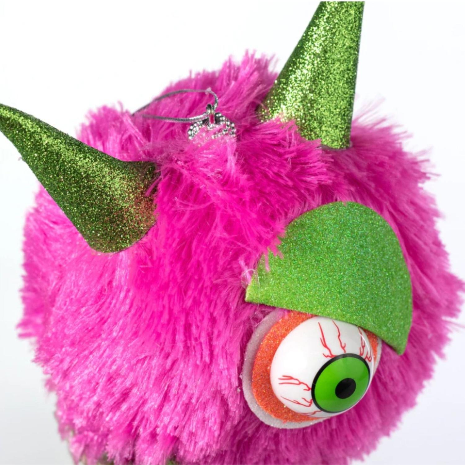 7" Furry Monster Ornament: Pink