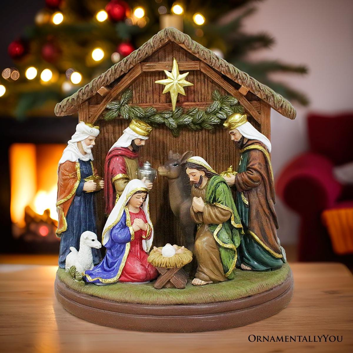 Shop For 7" Radiant Nativity Scene Statue Figurine