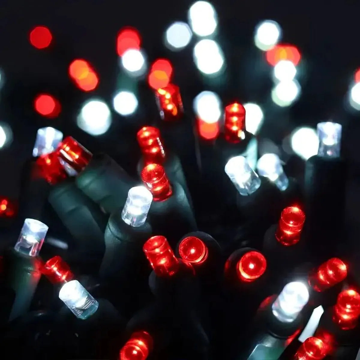 Shop For 70 5mm Red, Cool White LED Christmas Lights, 4" Spacing