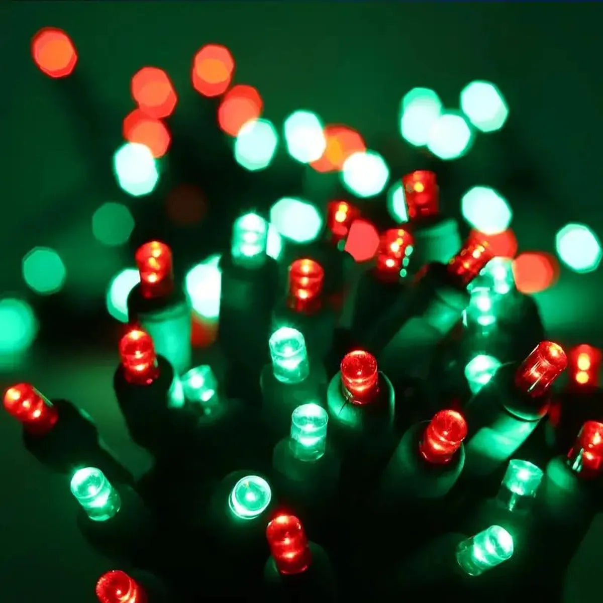 Shop For 70 5mm Red, Green LED Christmas Lights, 4" Spacing