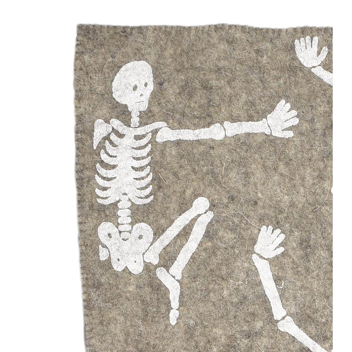 Shop For 72" Hand Felted Wool Halloween Skeleton Table Runner