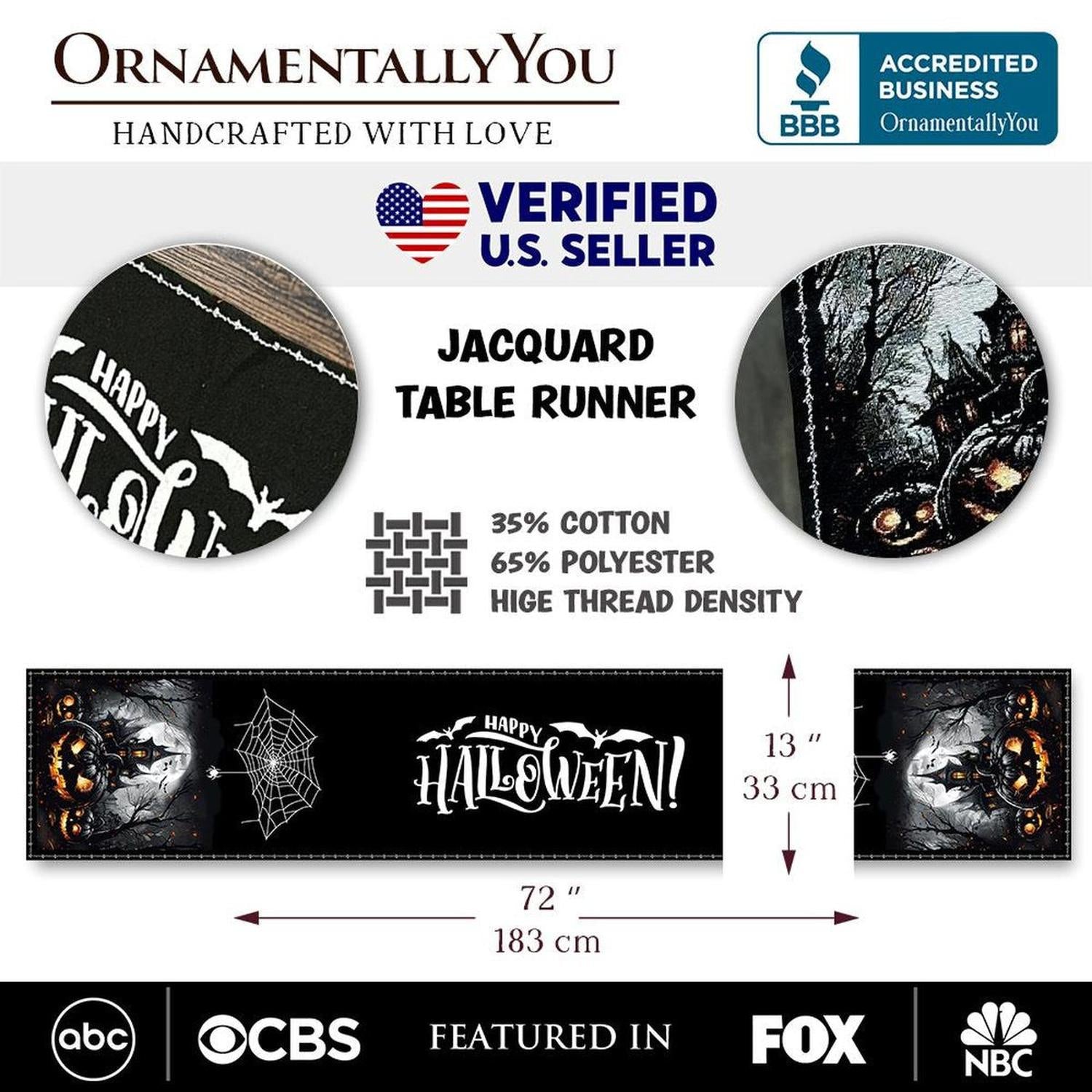 Shop For 72" Haunted Horrors Table Runner