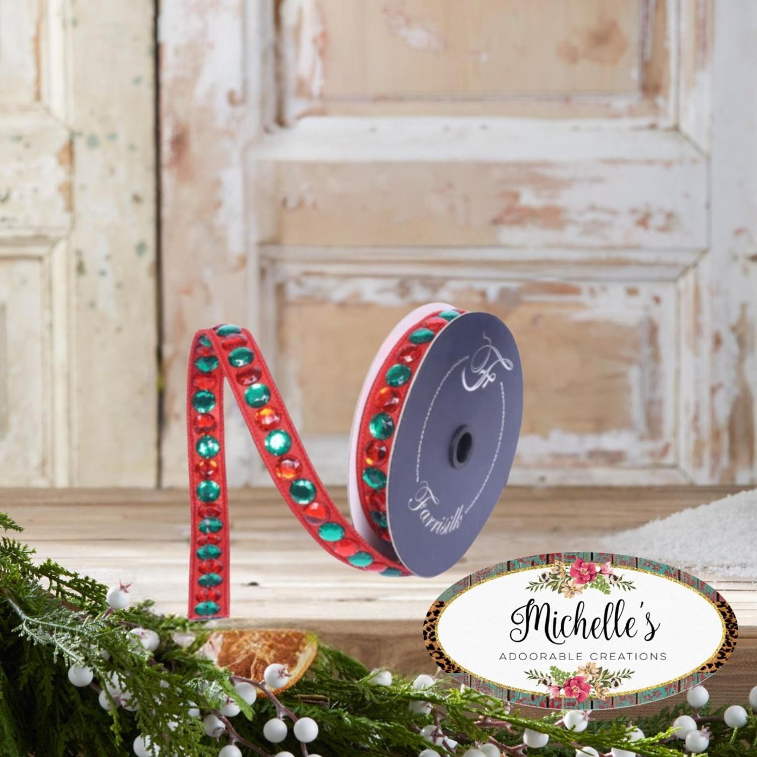 Shop For .75" Gumdrop Garland Ribbon: Red/Green (5 Yards)