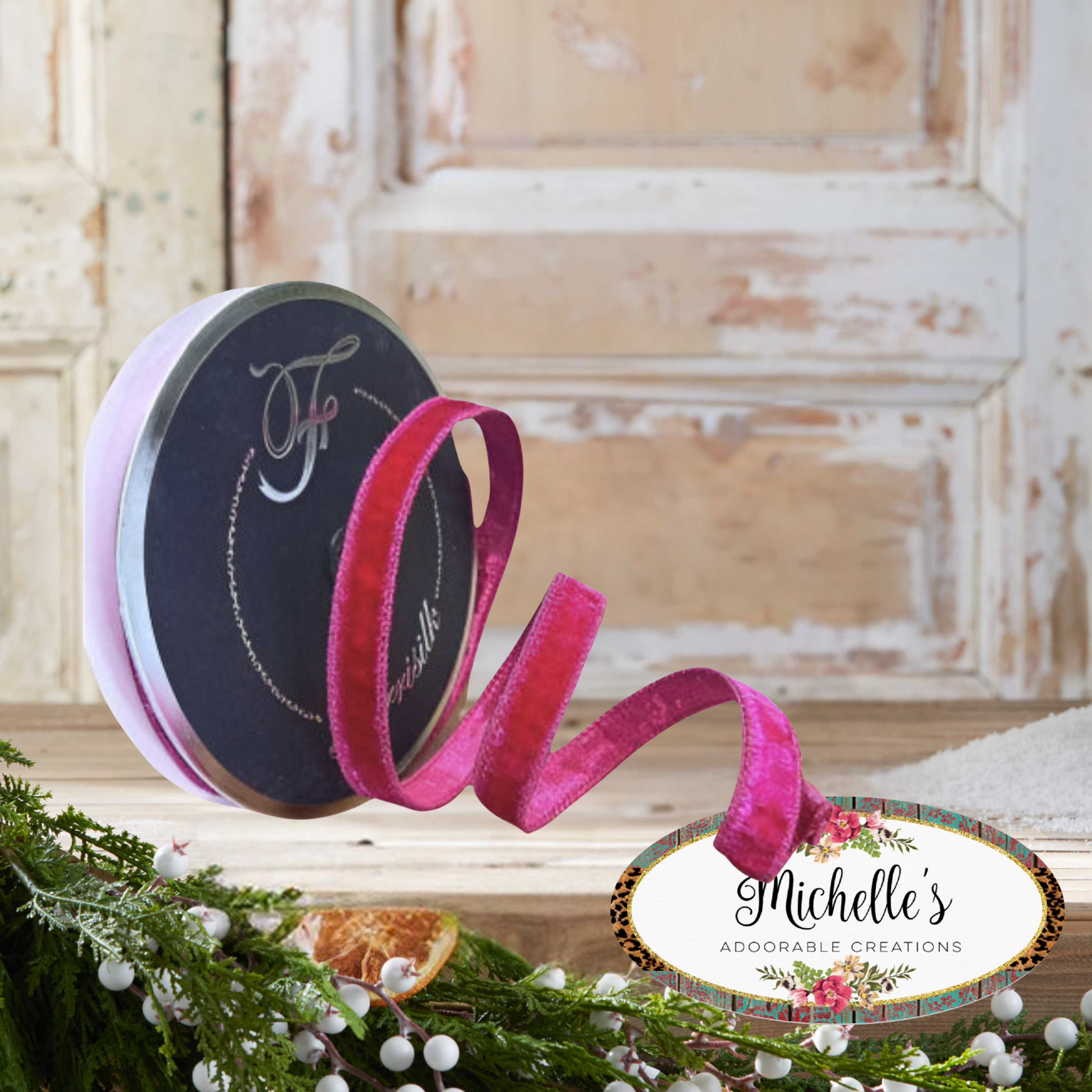 Shop For .75" Velvet Luster Ribbon: Hot Pink (10 Yards)