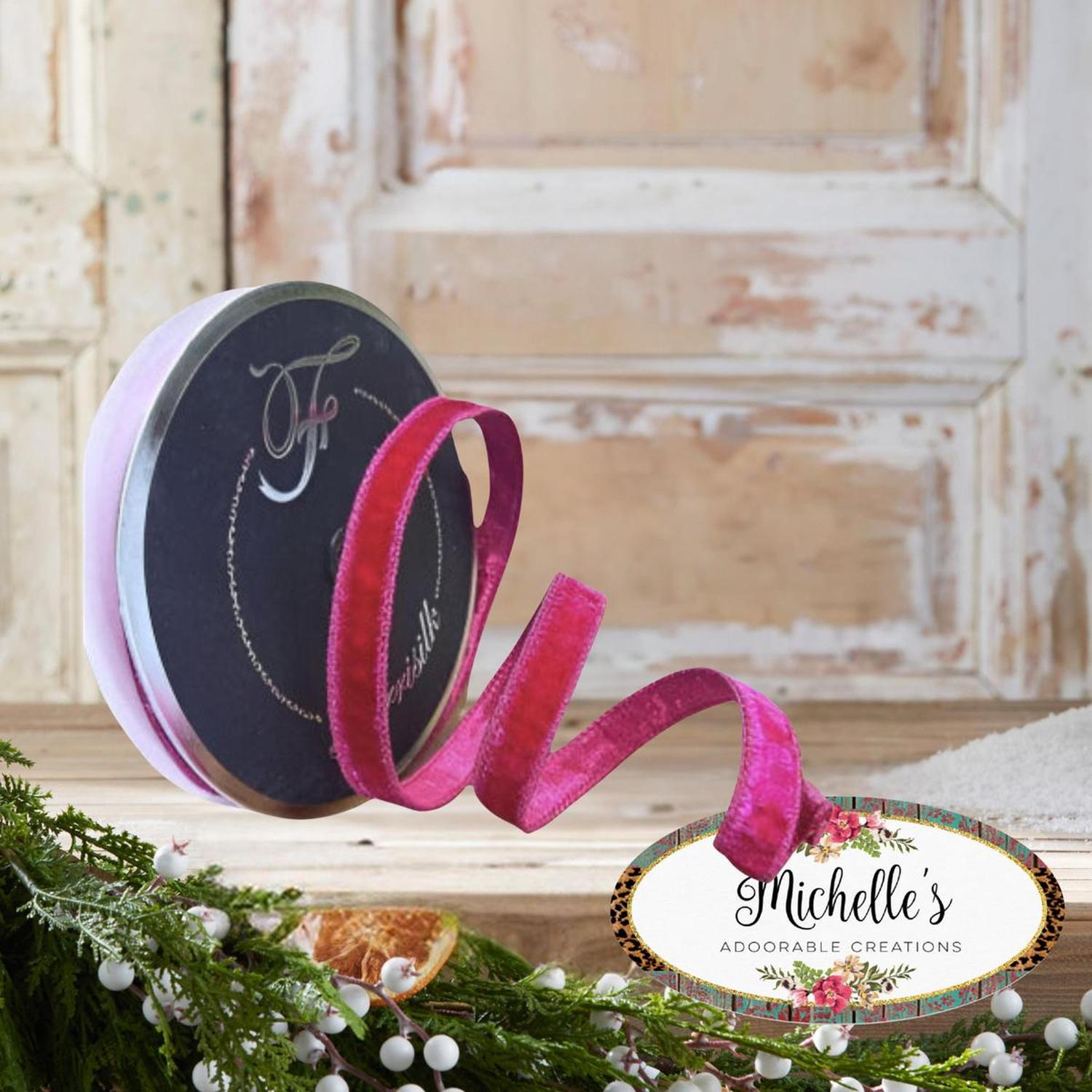 .75" Velvet Luster Ribbon: Hot Pink (10 Yards)