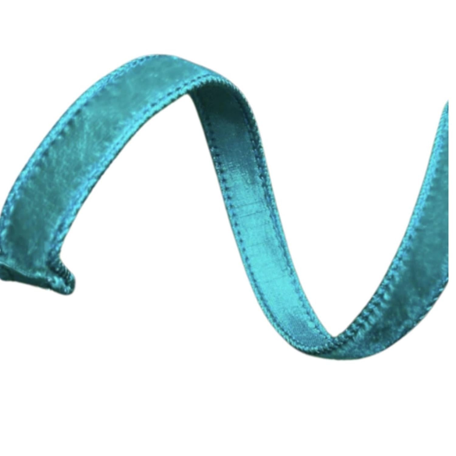 Shop For .75" Velvet Luster Ribbon: Teal (10 Yards)
