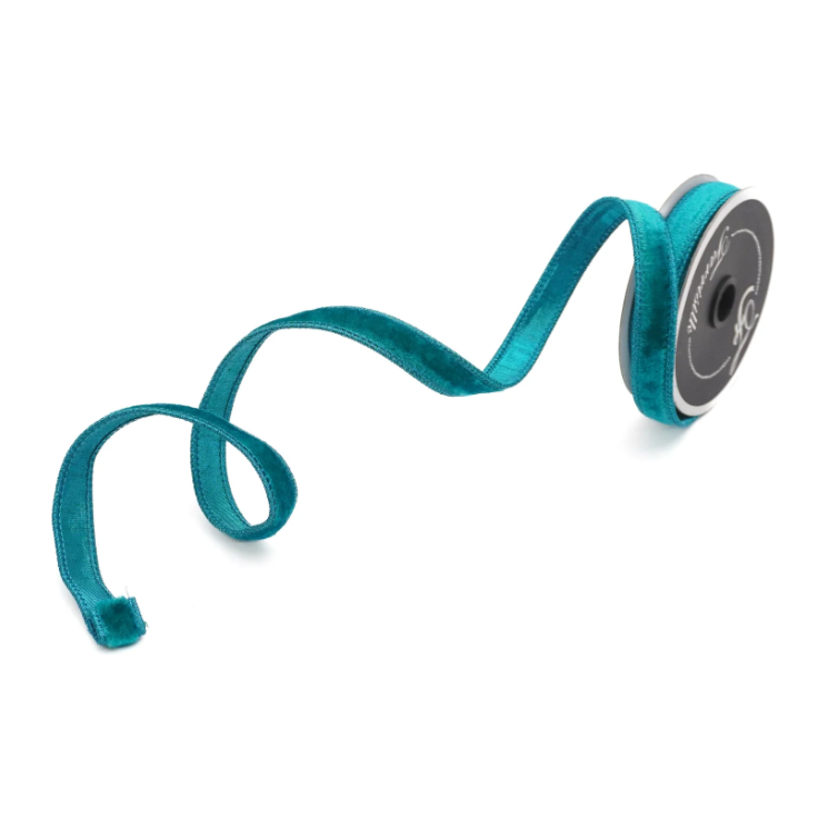 Shop For .75" Velvet Luster Ribbon: Teal (10 Yards)