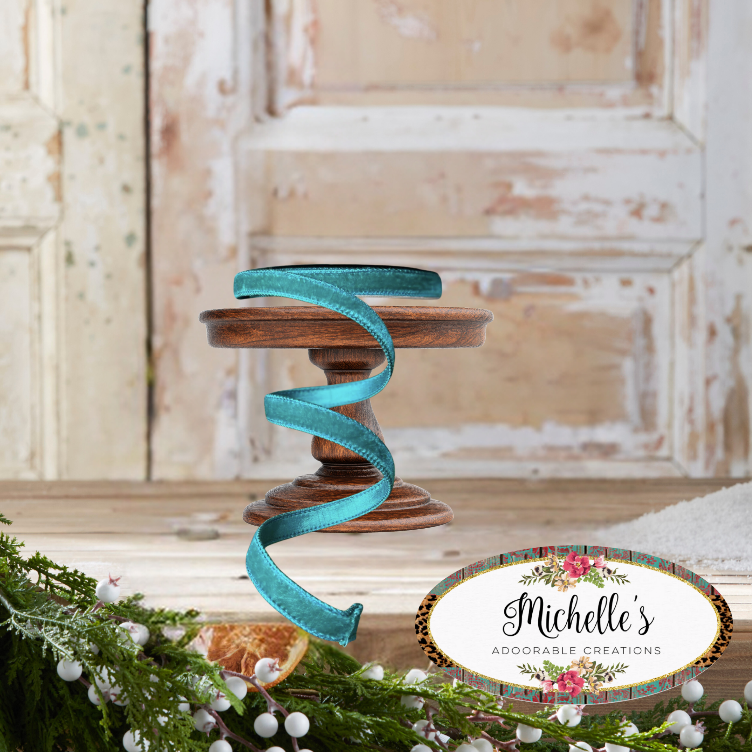Shop For .75" Velvet Luster Ribbon: Teal (10 Yards)