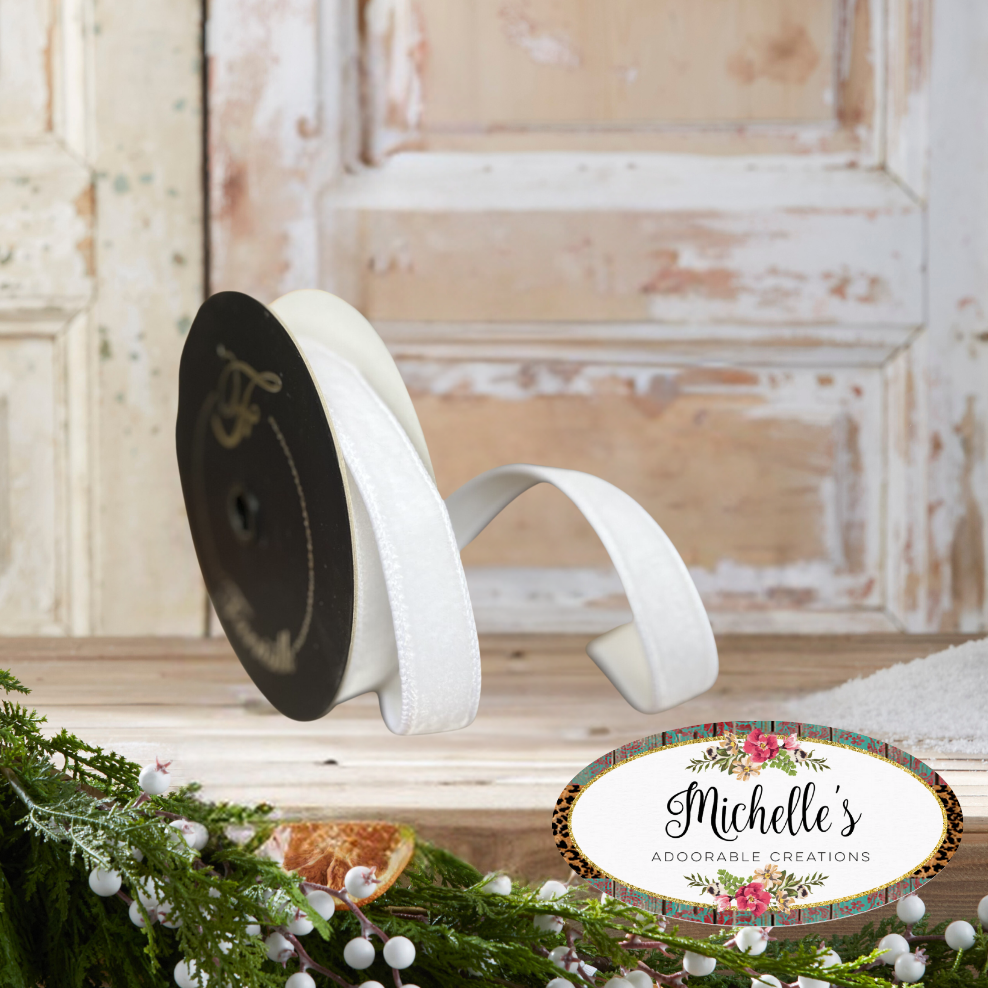 Shop For .75" Velvet Luster Ribbon: White (10 Yards)
