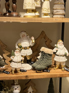 Shop For 7.5in White & Gold Resin Santa w/Tree & Bell