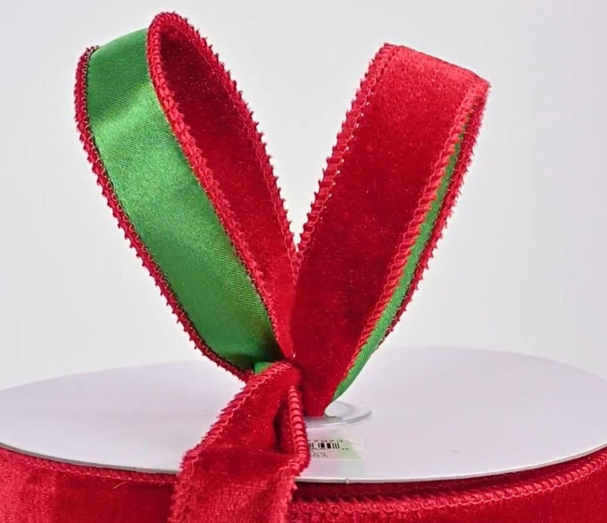 Shop For 7/8" Deluxe Velvet Satin Backing Ribbon: Red/ Green (10 Yards)