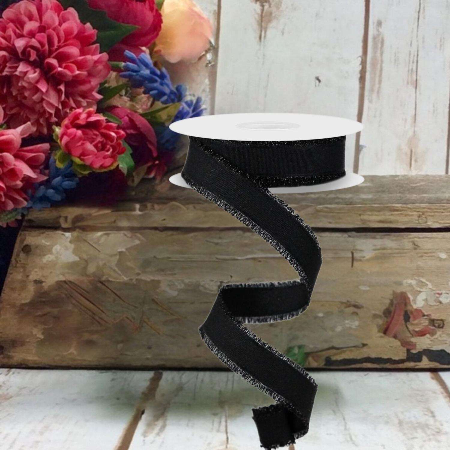 Shop For 7/8" Fuzzy Edge Ribbon: Black (10 Yards) at Michelle's aDOORable Creations